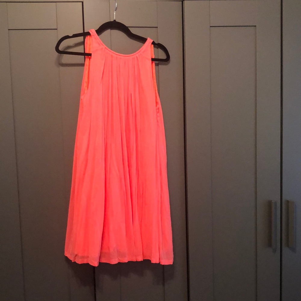 Raoul Neon Orange High Neck Dress